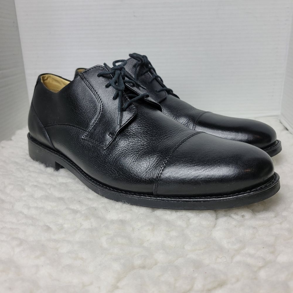 Belvedere Studio Duke Mens Size 13 Black Cap Toe Oxfords Leather